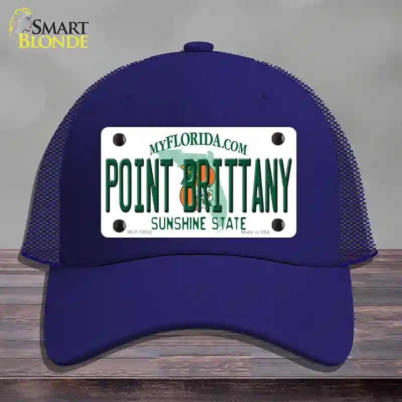 HAT18-MLP-12062 Florida Point Brittany Novelty License Plate Hat, Mesh - Royal Blue