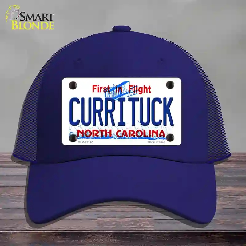 HAT18-MLP-12112 Currituck North Carolina State Novelty License Plate Hat, Mesh - Royal Blue