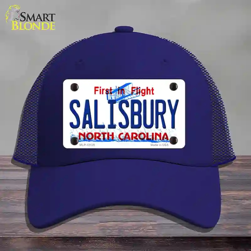 HAT18-MLP-12125 Salisbury North Carolina State Novelty License Plate Hat, Mesh - Royal Blue