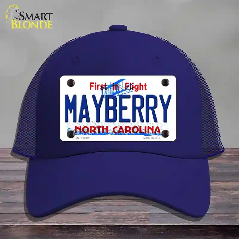 HAT18-MLP-12128 Mayberry North Carolina State Novelty License Plate Hat, Mesh - Royal Blue