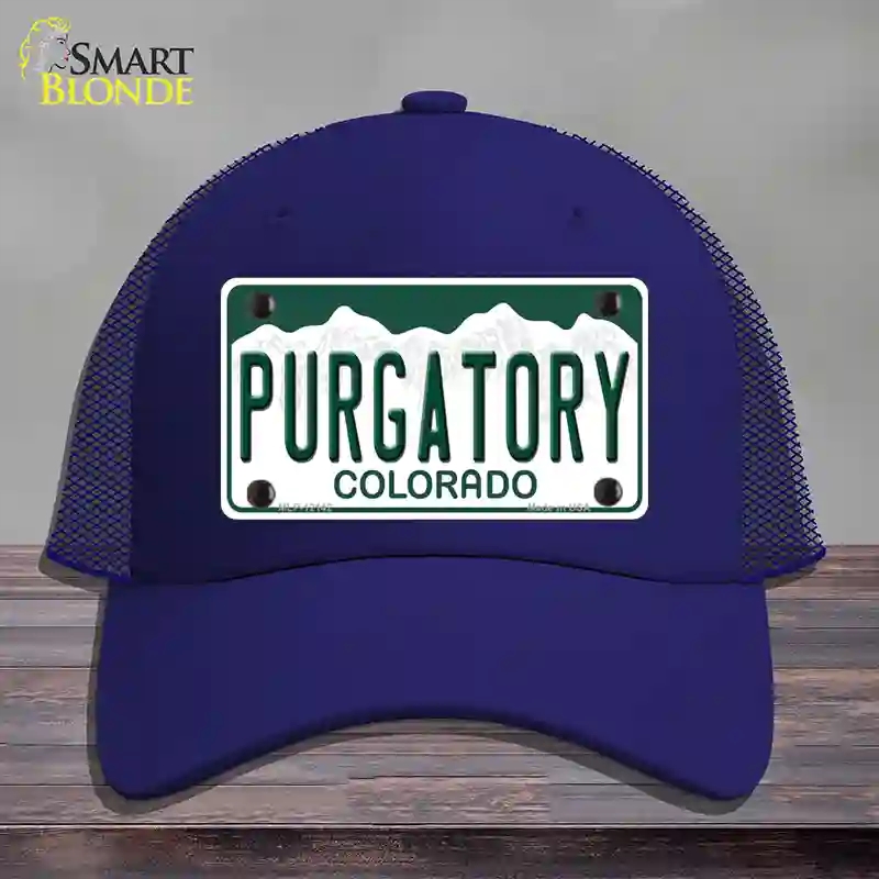 HAT18-MLP-12142 Purgatory Colorado Novelty License Plate Hat, Mesh - Royal Blue