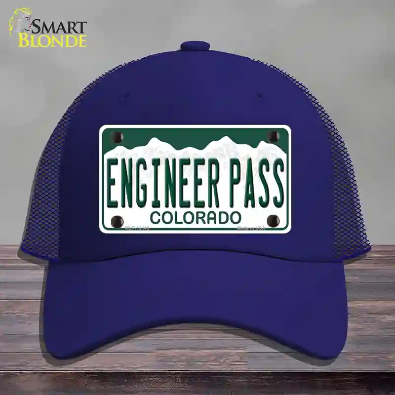 HAT18-MLP-12149 Engineer Pass Colorado Novelty License Plate Hat, Mesh - Royal Blue