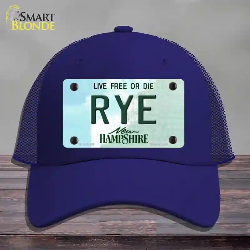 HAT18-MLP-12169 Rye   Hampshire Novelty License Plate Hat, Mesh - Royal Blue