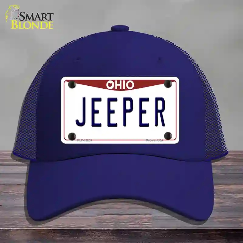 HAT18-MLP-12285 Ohio Jeeper Novelty License Plate Hat, Mesh - Royal Blue