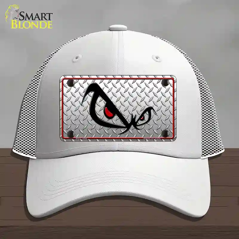 HAT19-MLP-060 No Fear Eyes Diamond Novelty License Plate Hat, Mesh - White