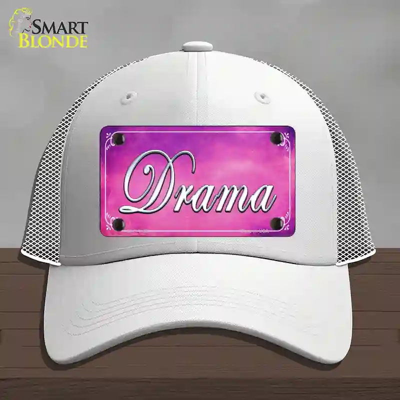 HAT19-MLP-1159 Drama Novelty License Plate Hat, Mesh - White
