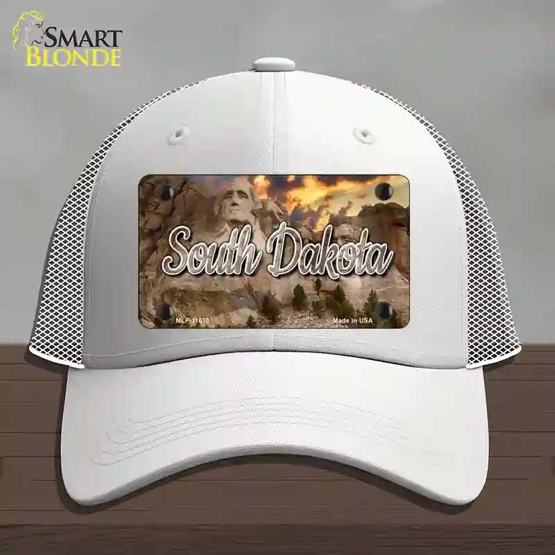 HAT19-MLP-11630 South Dakota Mt Rushmore State Novelty License Plate Hat, Mesh - White