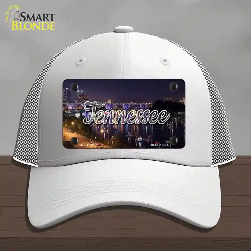 HAT19-MLP-11631 Tennessee Bridge Lights State Novelty License Plate Hat, Mesh - White