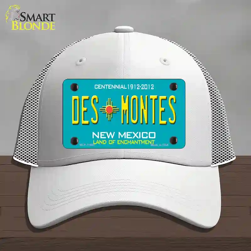 HAT19-MLP-11652 Des Montes Teal   Mexico Novelty License Plate Hat, Mesh - White