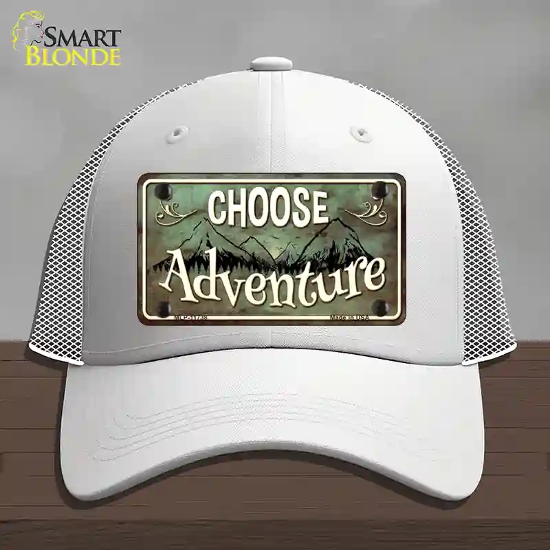 HAT19-MLP-11738 Choose Adventure Novelty License Plate Hat, Mesh - White