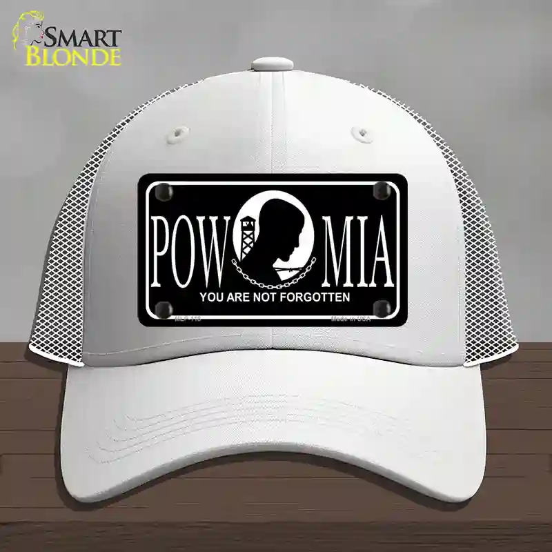 HAT19-MLP-118 POW-MIA Novelty License Plate Hat, Mesh - White
