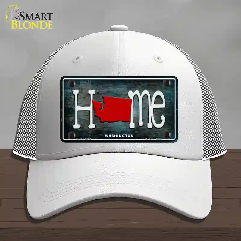 HAT19-MLP-12038 Washington Home State Outline Novelty License Plate Hat, Mesh - White