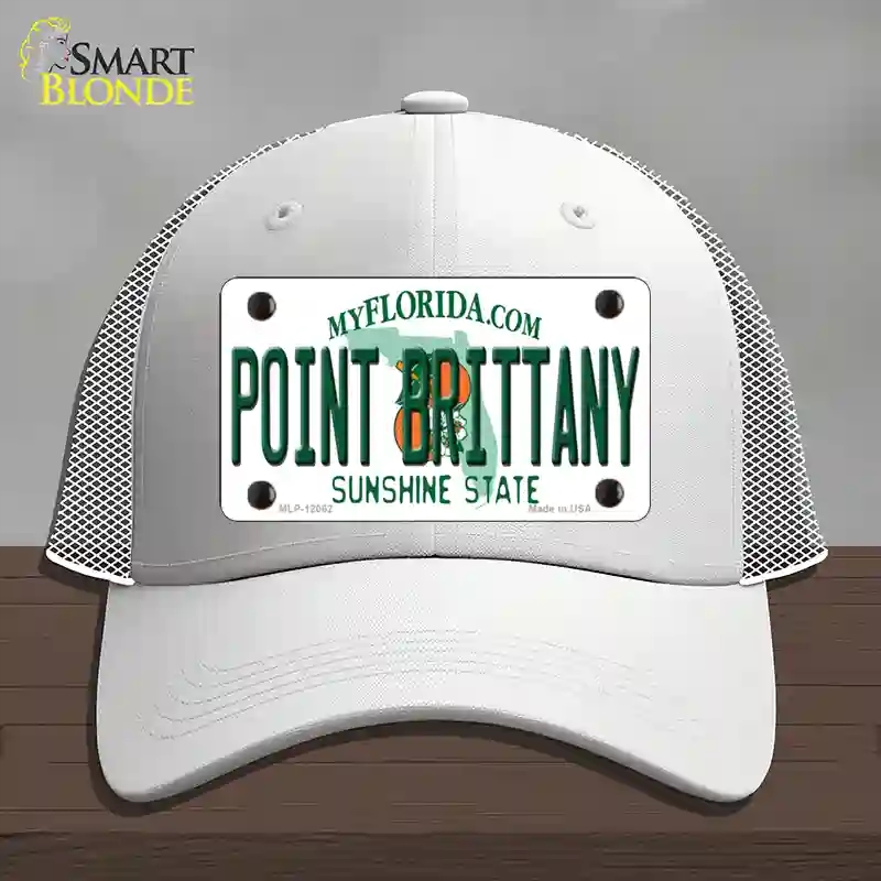 HAT19-MLP-12062 Florida Point Brittany Novelty License Plate Hat, Mesh - White