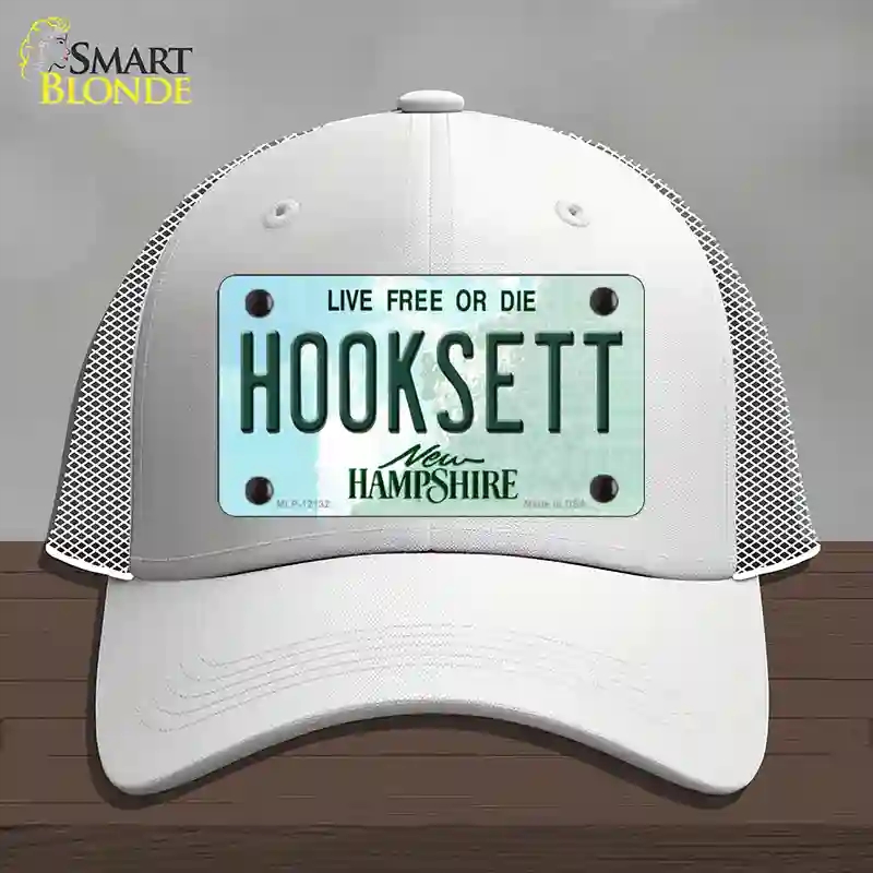 HAT19-MLP-12132 Hooksett   Hampshire Novelty License Plate Hat, Mesh - White