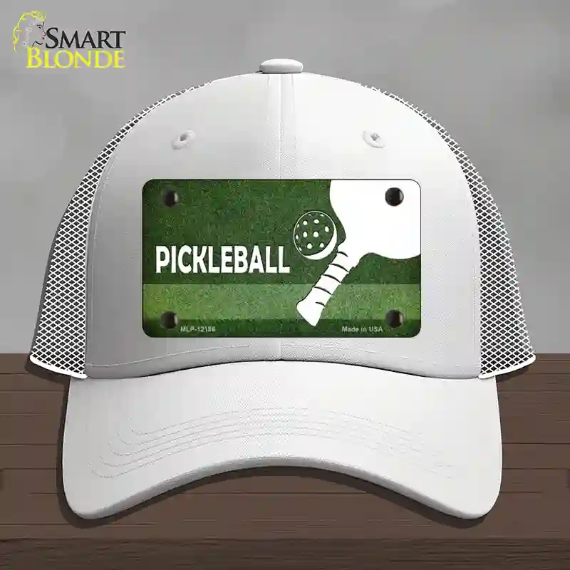 HAT19-MLP-12186 Pickleball Novelty License Plate Hat, Mesh - White