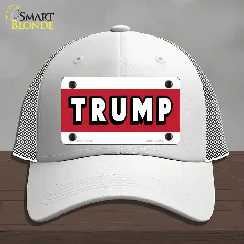 HAT19-MLP-12274 Trump Novelty License Plate Hat, Mesh - White
