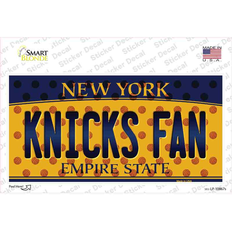 LP-10867s-M Knicks Fan   York Novelty Sticker Decal, Medium