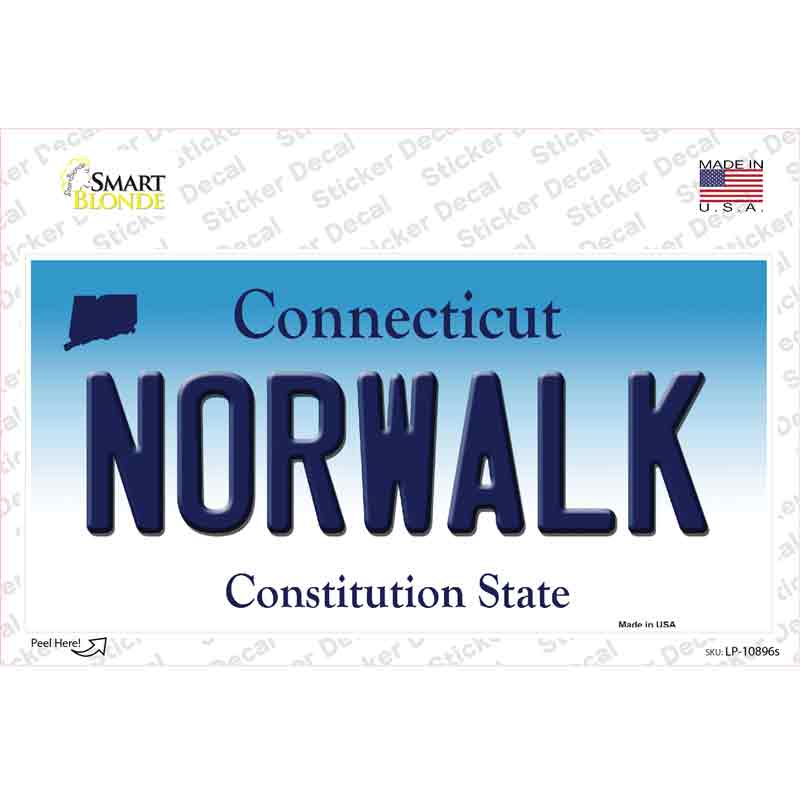 LP-10896s-M Norwalk Connecticut Novelty Sticker Decal, Medium