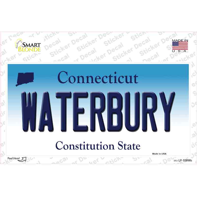 LP-10898s-M Waterbury Connecticut Novelty Sticker Decal, Medium