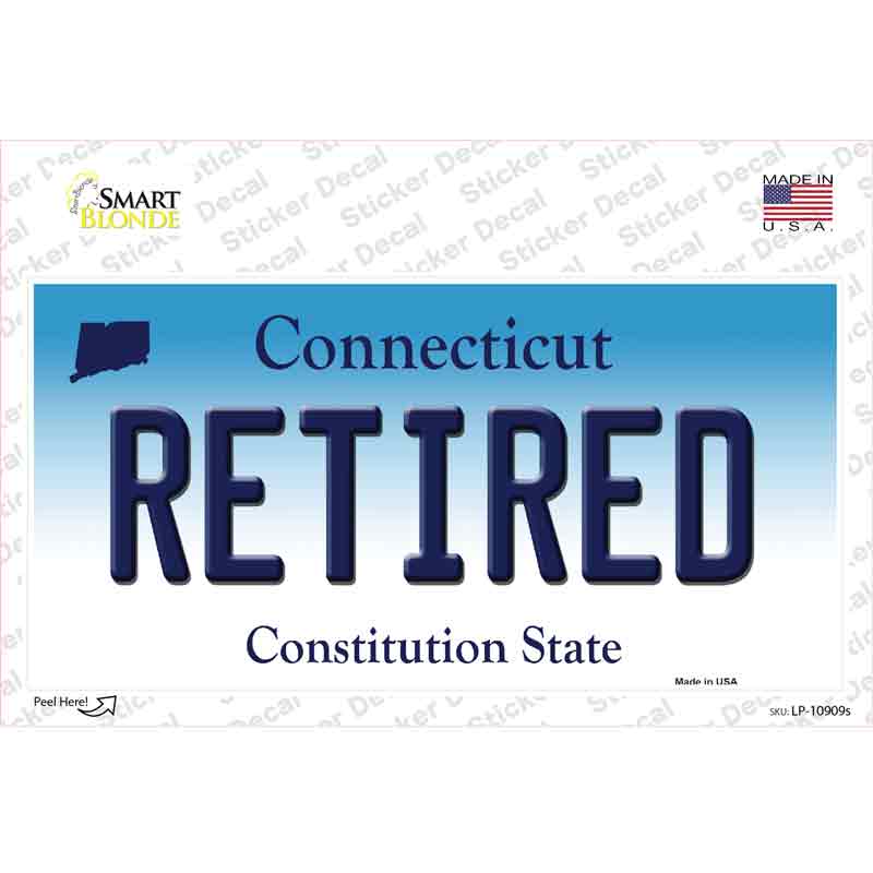 LP-10909s-M Retired Connecticut Novelty Sticker Decal, Medium