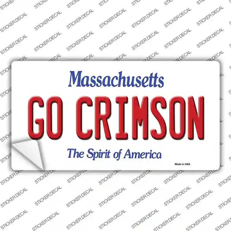 LP-10994s-XL Go Crimson Massachusetts Novelty Sticker Decal, Extra Large