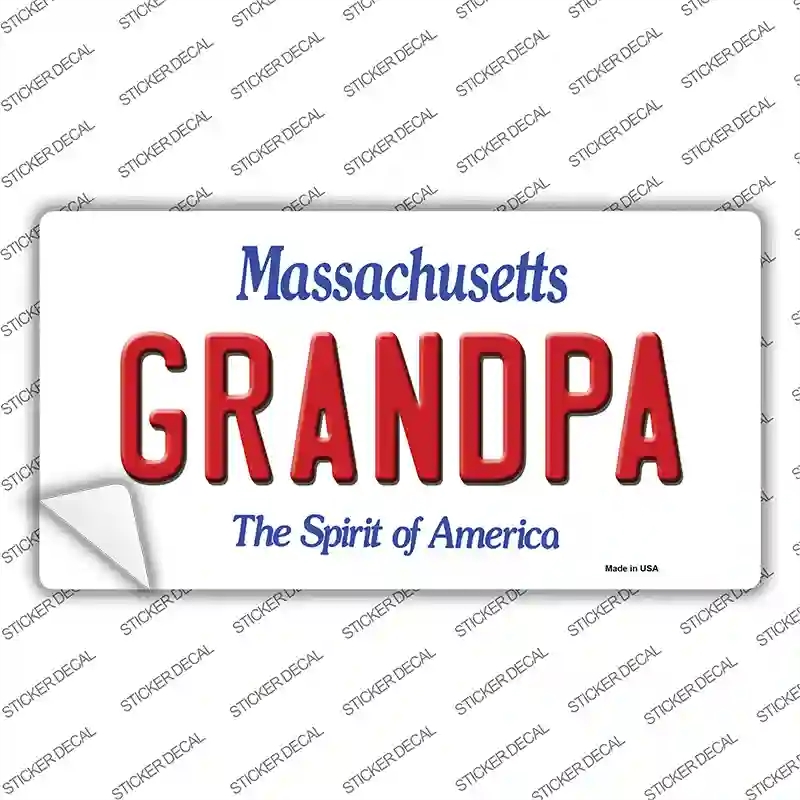 LP-10998s-S Grandpa Massachusetts Novelty Sticker Decal, Small