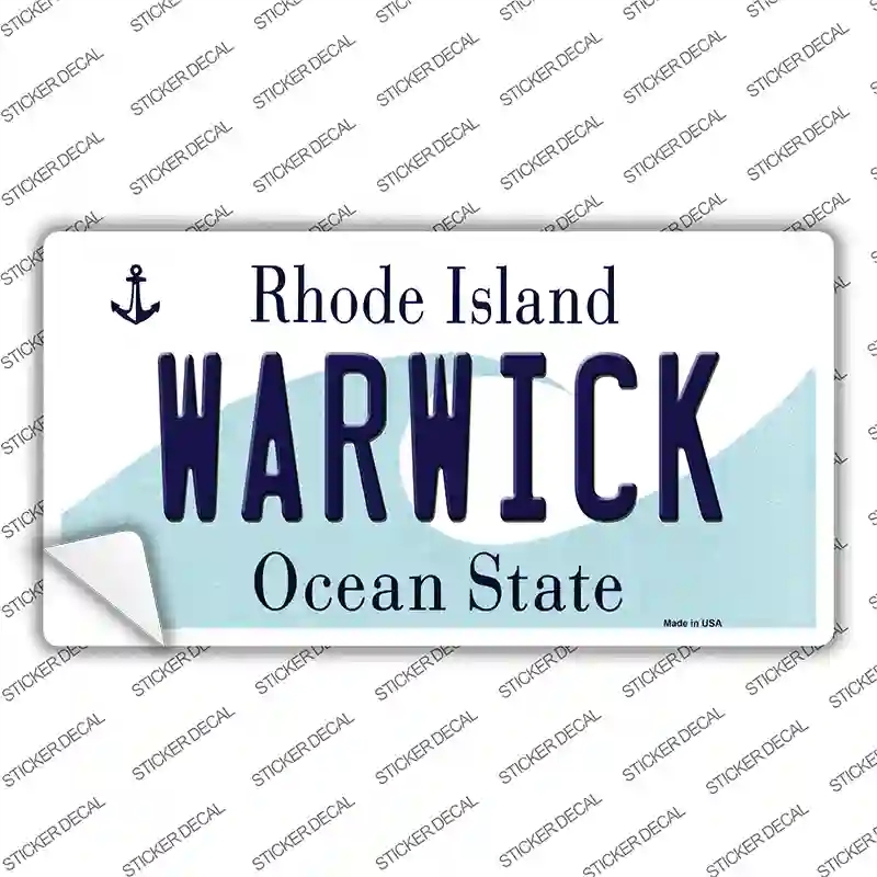 LP-11184s-L Warwick Rhode Island State Novelty Sticker Decal, Large