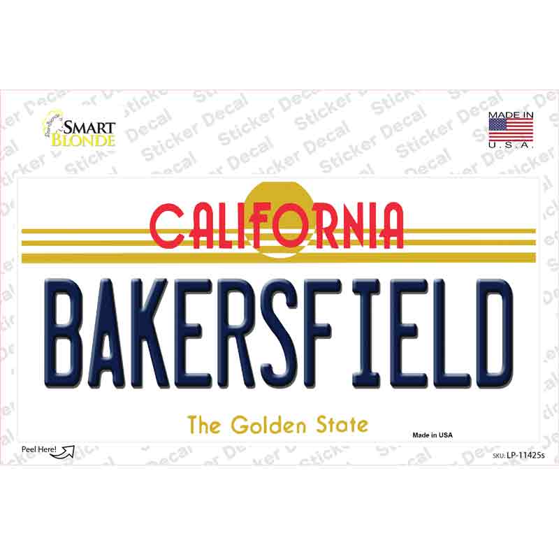 LP-11425s-M Bakersfield California Novelty Sticker Decal, Medium