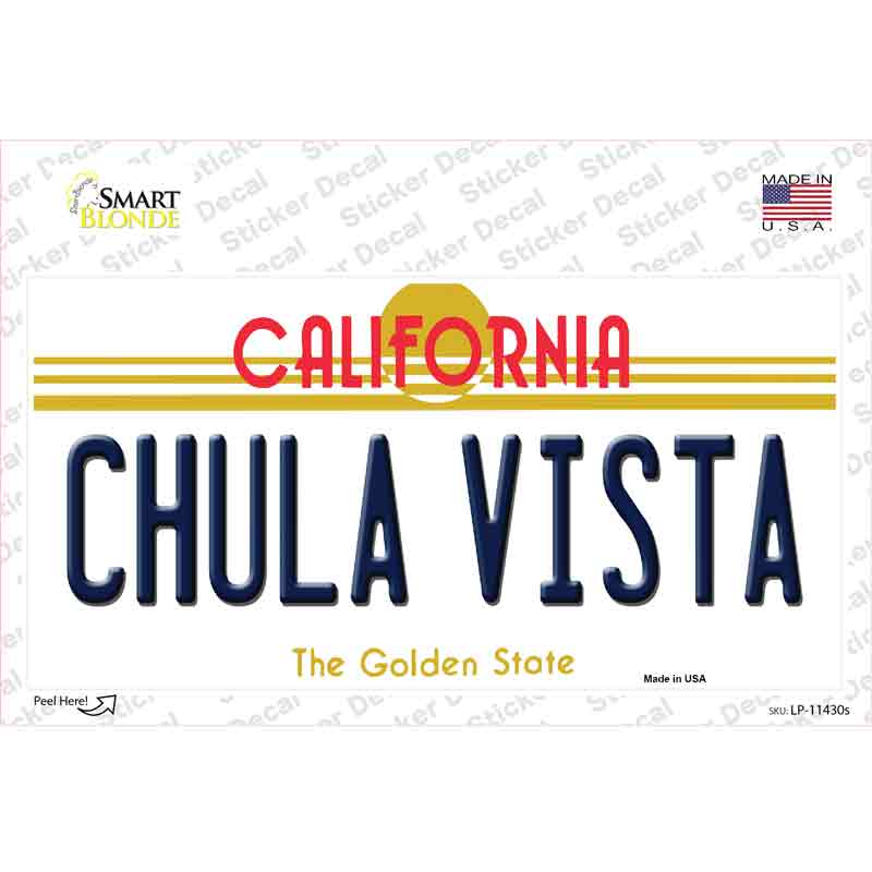 LP-11430s-M Chula Vista California Novelty Sticker Decal, Medium