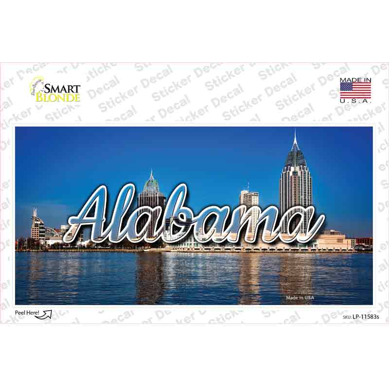 LP-11583s-M Alabama City Skyline State Novelty Sticker Decal, Medium