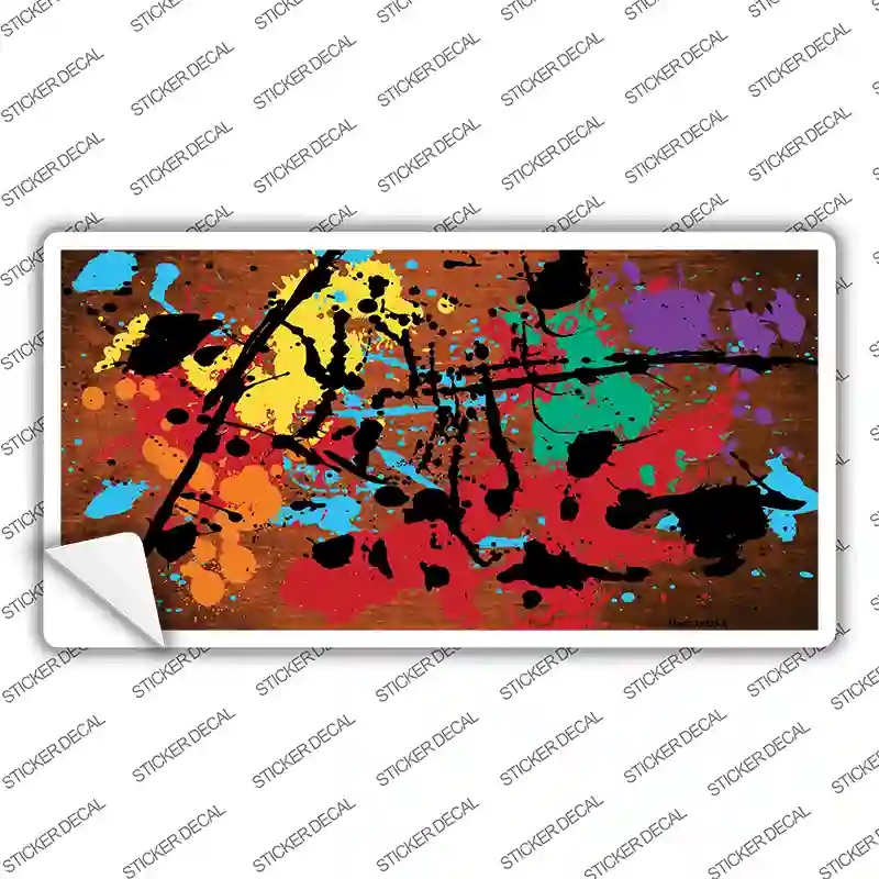 LP-7788s-S Orange Splatter Oil Rubbed Novelty Sticker Decal, Small