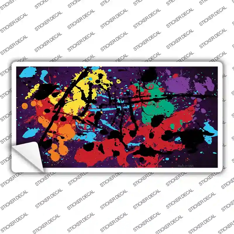 LP-7791s-S Purple Splatter Oil Rubbed Novelty Sticker Decal, Small