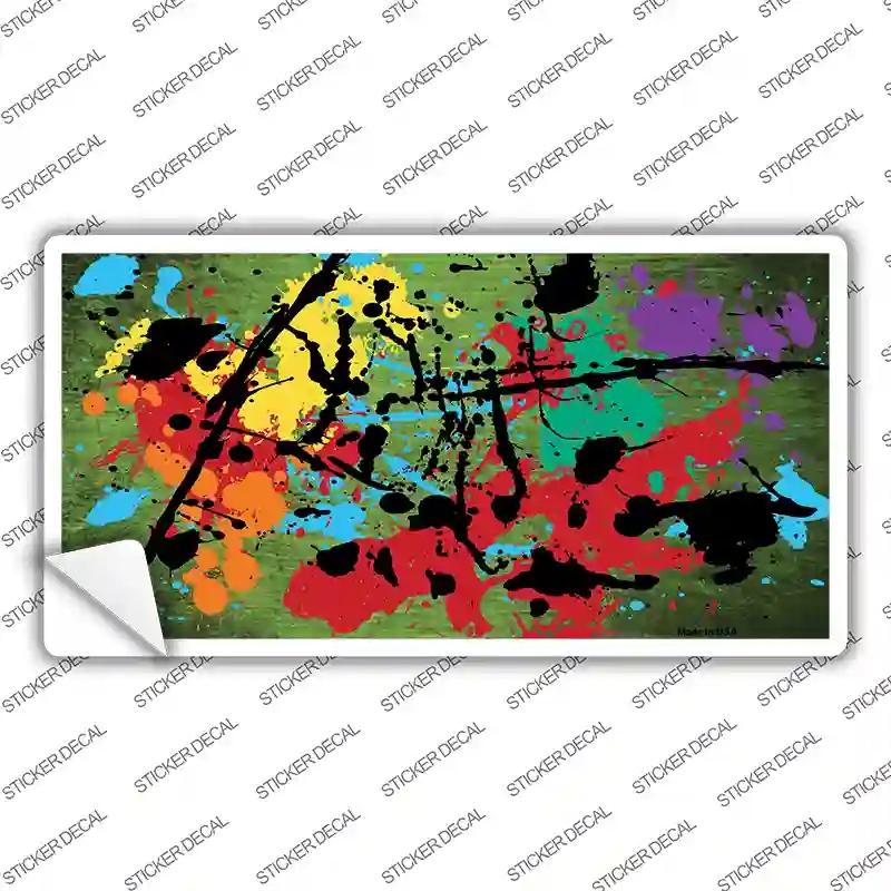 LP-7794s-S Lime Green Splatter Oil Rubbed Novelty Sticker Decal, Small