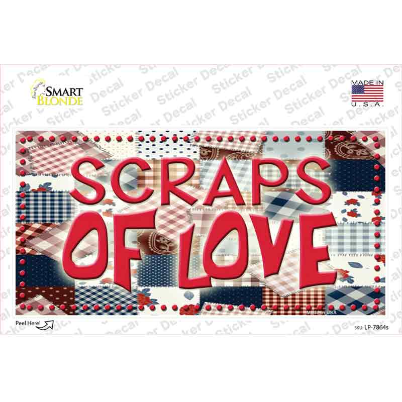 LP-7864s-M Scraps of Love Novelty Sticker Decal, Medium