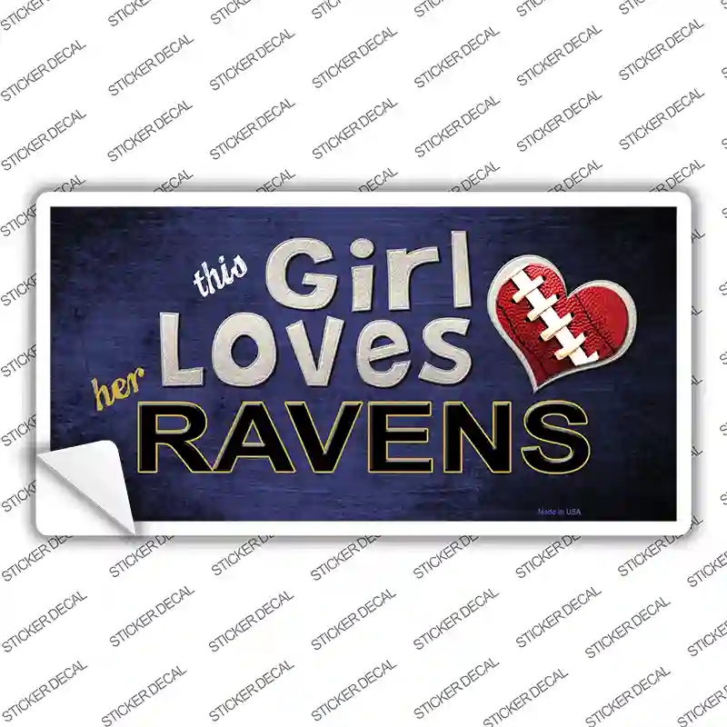 LP-8040s-S This Girl Loves Her Ravens Novelty Sticker Decal, Small