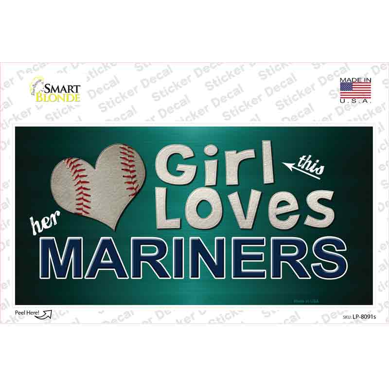 LP-8091s-M This Girl Loves Her Mariners Novelty Sticker Decal, Medium