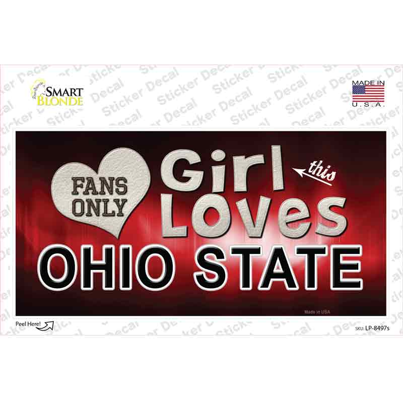LP-8497s-M This Girl Loves Ohio State Novelty Sticker Decal, Medium