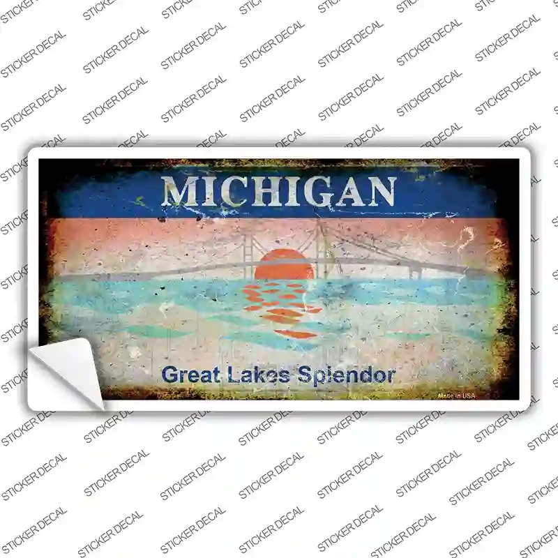 LP-8516s-S Michigan Rusty State Novelty Sticker Decal, Small