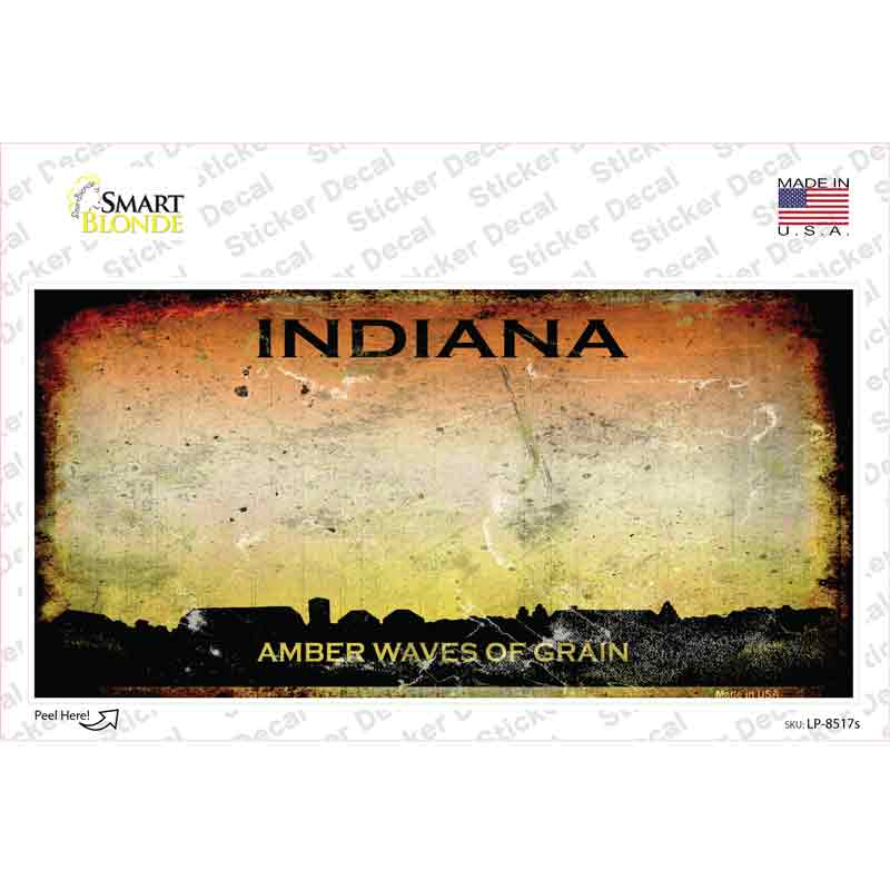 LP-8517s-M Indiana Rusty State Novelty Sticker Decal, Medium