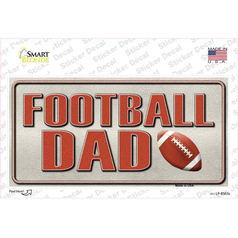 LP-8563s-M Football Dad Novelty Sticker Decal, Medium