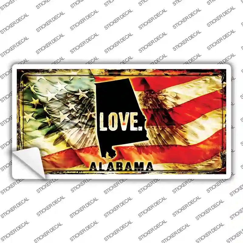 LP-8587s-XL Alabama Love Novelty Sticker Decal, Extra Large