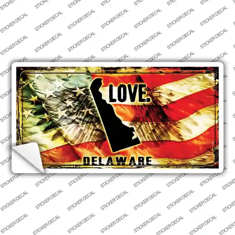 LP-8594s-S Delaware Love Novelty Sticker Decal, Small