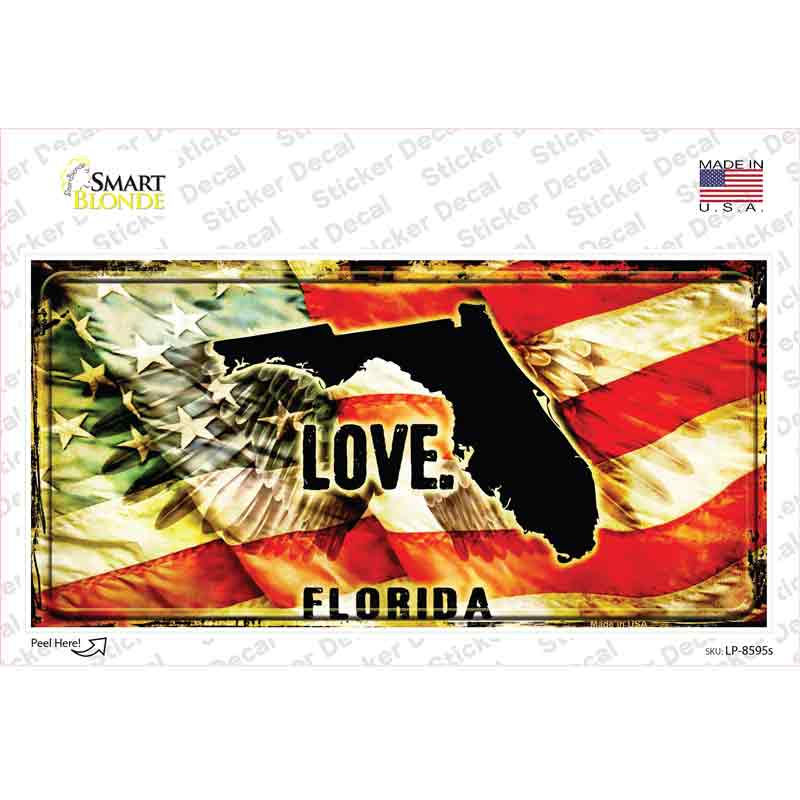 LP-8595s-M Florida Love Novelty Sticker Decal, Medium