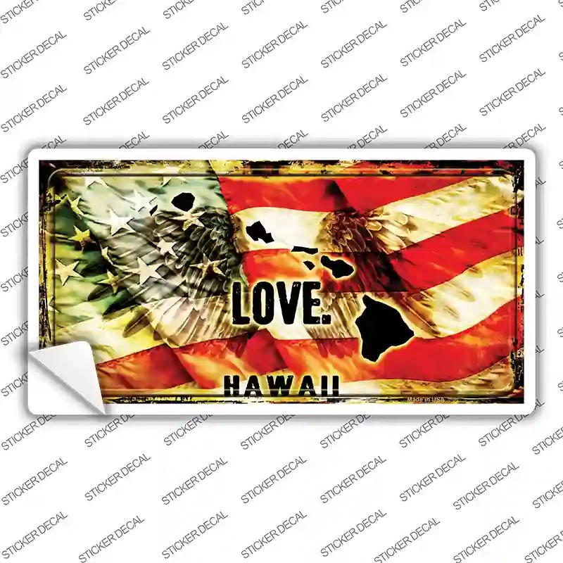 LP-8597s-S Hawaii Love Novelty Sticker Decal, Small