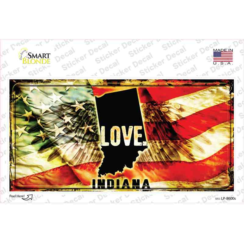 LP-8600s-M Indiana Love Novelty Sticker Decal, Medium