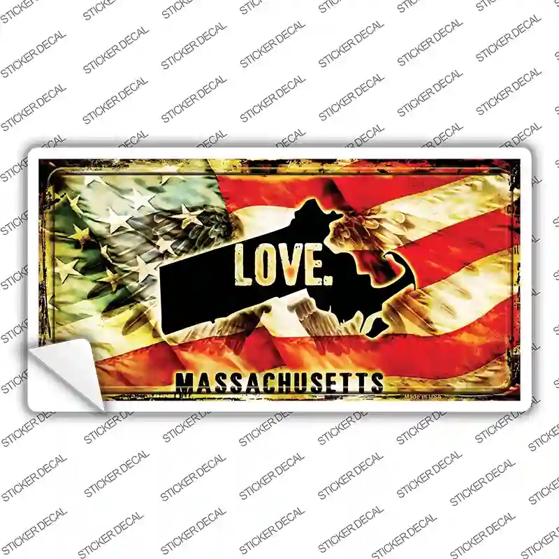 LP-8607s-S Massachusetts Love Novelty Sticker Decal, Small