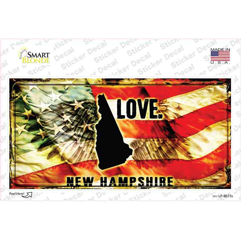 LP-8615s-M   Hampshire Love Novelty Sticker Decal, Medium
