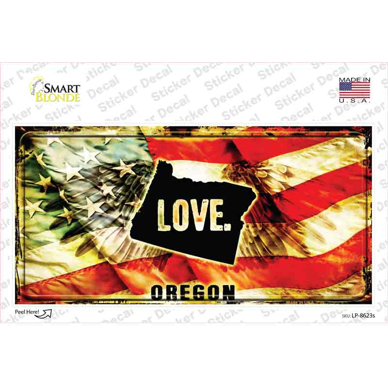 LP-8623s-M Oregon Love Novelty Sticker Decal, Medium