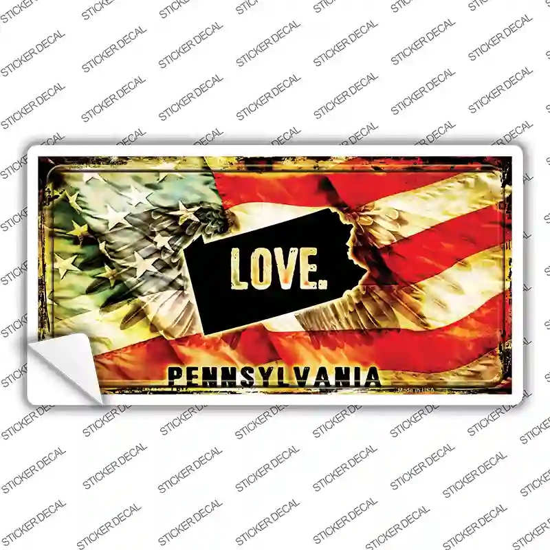 LP-8624s-XL Pennsylvania Love Novelty Sticker Decal, Extra Large