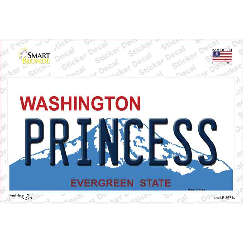 LP-8671s-M Princess Washington Novelty Sticker Decal, Medium